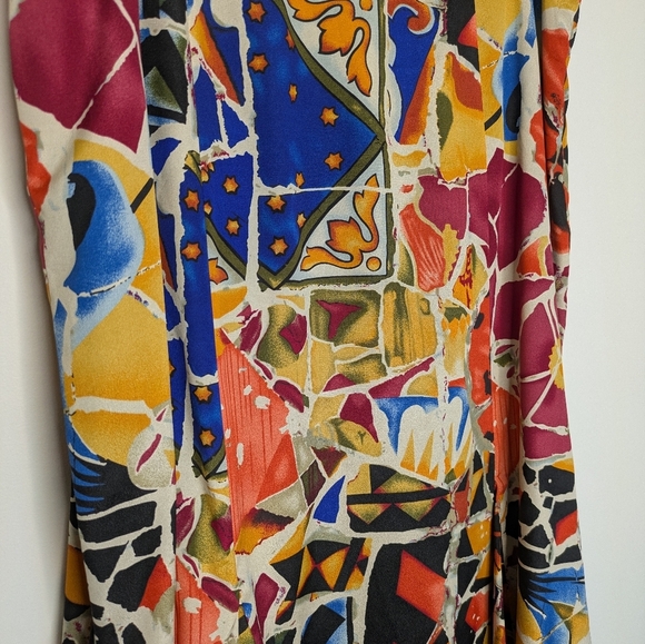 Nygard Asymmetrical Abstract Mosaic Funky Print Midi Skirt Size 14 - Picture 11 of 14